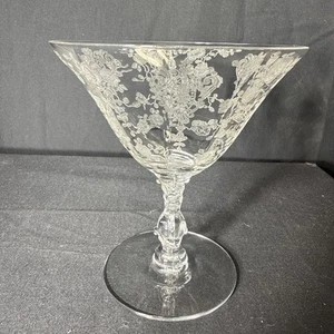 Crystal Cambridge Glass Rose Point #3121 Footed Low Sherbet - Picture 1 of 6