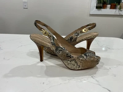 Tacón plataforma estampado serpiente metálico Via Spiga talla 9 Foto 1 de 4