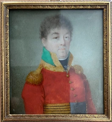 Miniature, portrait d'officier du 1er Empire - Photo 1/4