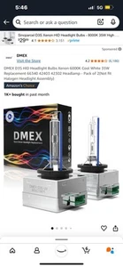 DMEX D3S HID Headlight Bulbs Xenon 6000K Cool White 35W 66340 42403 42302 - Picture 1 of 7