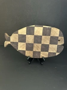 Handmade Whale Shape End Grain Charcuterieboard Cutting Board Cheese Board 14x8” - Picture 1 of 20