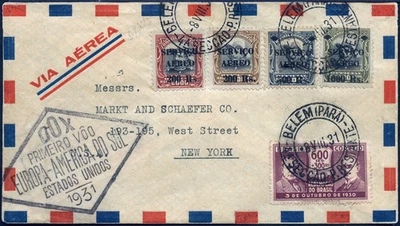 DO-X 1931 Brasilien Belem/Para 8.VIII.31 New York Brief Harms 47 DOX / 1031 - Bild 1 von 2