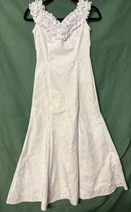 Prinzessin Kaiulani Hawaii Hochzeit, Abschluss, Muumuu Blumenmuster weiß Gr.0 - Bild 1 von 8