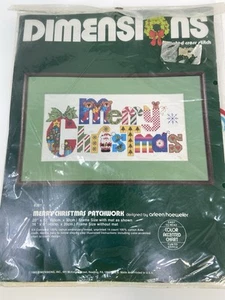 Vintage “ Merry Christmas” Dimensions Counted Cross Stitch Kit, 16 X8, NWOT - Picture 1 of 2