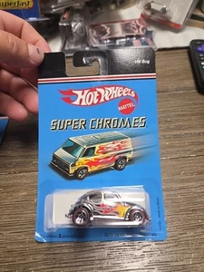 🔥2006 Hot Wheels Super Chromes VW BUG Chrome w/Red Line Chrome 5 Spokes🔥 - Picture 1 of 4