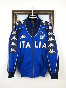 Vintage 1999 Italy Kappa Warm Up Soccer Jacket Football Track Top Blue Zip Gr. S - Bild 1 von 16