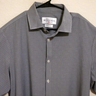 Mizzen Main Shirt Mens 2XL Long Sleeve Button Blue White Stripes - Image 1 of 4