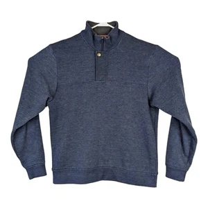 Orvis Signature Mens Medium Blue 1/4 Zip Pullover Sweatshirt Long Sleeve Sweater - Picture 1 of 4
