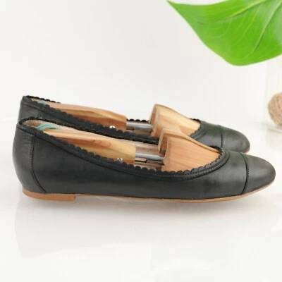 Zapato sin cordones Louise et Cie para mujer Eilley Ballet plano talla 8,5 negro festoneado Foto 1 de 4