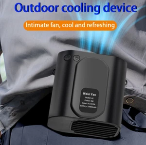10000mAh Bladeless Electric Waist Hanging Fan USB Charging For Camping Travel US - Picture 1 of 24