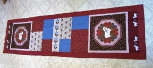 AF0633 Handmade By Seller FALL SHEEP PATCHWORK RUNNER Top Only 76 x 20 quilt new - Picture 1 of 4