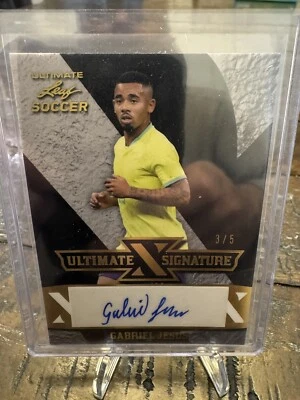 2022 Leaf  Gold Spectrum Gabriel Jesus #S-GJ1 Numbered  3/5 Ultimate Signatures - Image 1 of 2