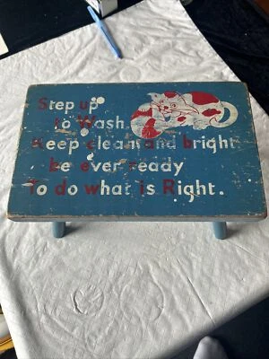 "Taburete de madera vintage para niños años 50-60 resistente bola para gatos 12""" Foto 1 de 4