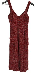 Newlook Dress size 4 brown floral cut out back cotton womens - Picture 1 of 7
