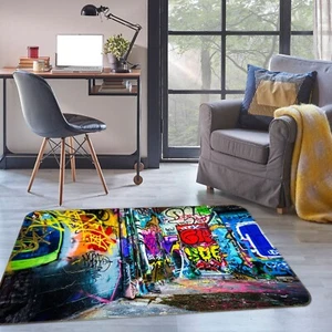 3D Farbe Graffiti Wand Q012 Spiel Rutschfest Matte Elegant Foto Teppich Panda - Bild 1 von 5