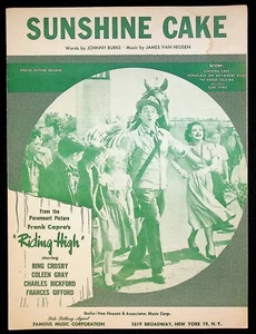 1950 Riding High Bing Crosby Sunshine Cake Vintage Movie Tie-in Sheet Music - Picture 1 of 3