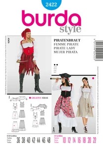 Burda Style Schnittmuster - Kostüm - Piratenbraut - Rock, Bluse, Weste - Nr.2422 - Bild 1 von 6
