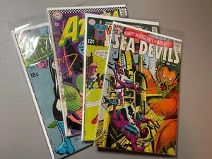 DC Silver Age lot - 4 books - Sea Devils 24, Worlds Finest 185, Atom 26, GL 74 - - Picture 1 of 9