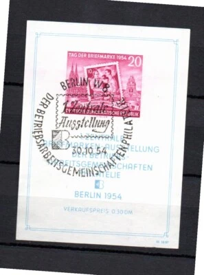 East Germany (DDR) 1954 sheet stampexhibition Berlin (Michel Block 10) nice used - Image 1 of 2