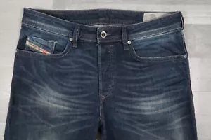 Pantalones de mezclilla Diesel BUSTER para hombre elásticos regulares ajustados cónicos azules W32 L29 lavado 0853R - Imagen 1 de 14