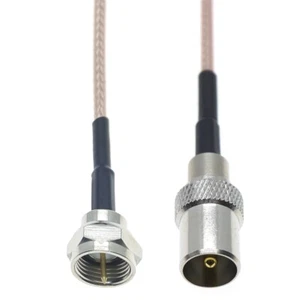 F male plug to TV IEC Male plug RG179 cable Connector 75ohm Pigtail for TV Video - Picture 1 of 5