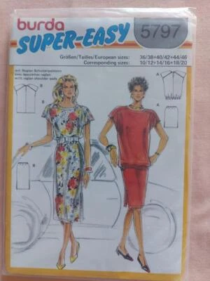 Burda 5797 Women's Super Easy Top & Skirt Pattern Size 10-/2-14/16-18/20 - Image 1 of 2