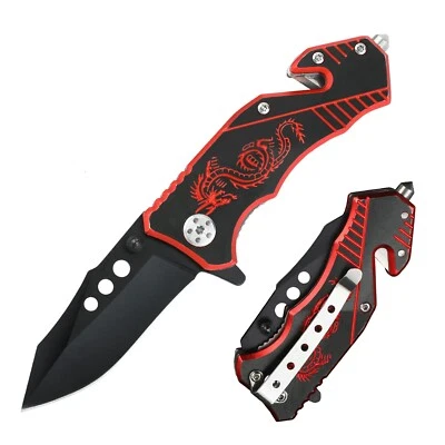 6.2"Spring Open Assisted Tactical Folding Pocket Knife Edc Blade Tactical Tool - Image 1 of 4