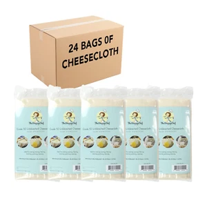 24 bolsas de tela de queso, grado 50 - 4 yardas cuadradas/bolsa, sin blanquear, tela totalmente natural - Imagen 1 de 8