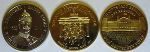 German 40mm Tokens; Brandenburg Gate, Wilhelm II, and 1949 Reichstag Building - Bild 1 von 4