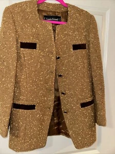 Damen Vintage Louis Feraud Blazer BRAUN WOLLE Größe 8 vier Knöpfe gebraucht - Bild 1 von 9