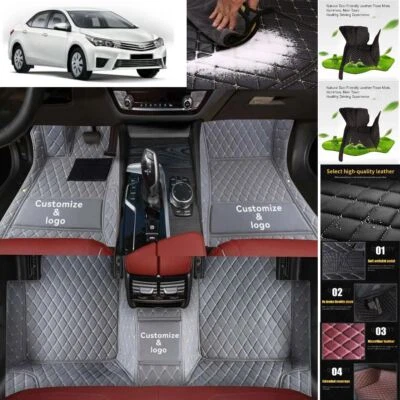 For Toyota Corolla Car Floor Mats Cargo Liners PU Leather Waterproof Auto Mats Foto 1 de 4