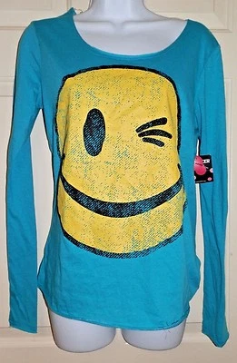 Nuevo Para Mujer Talla Pequeña Joe Boxer Pijama Camisa para Dormir Top Winkey Face Verde azulado Foto 1 de 2