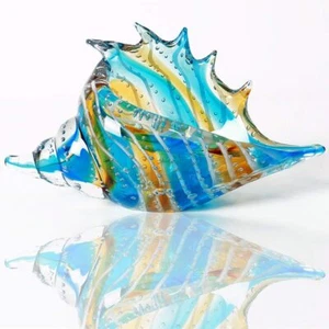 Hand Blown Glass Conch Figurine Sea Ornament Home Decor Collection Gift Seashell - Picture 1 of 6