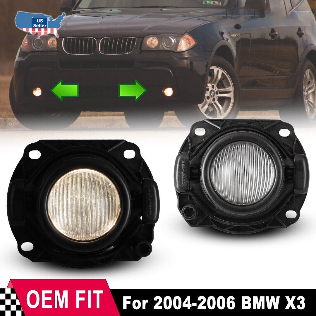 Par De Marcos Y Rejillas Para Faros Antiniebla Delanteros BMW X3 E83 LCI 2007-2010 – Compatibles OE 51113423789 Y 51113423790 – ABS Negro