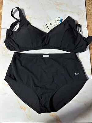 Arena 泳衣女式 Manuela Bikini 2 件尺寸 #42 黑色套装 Tummy Control — 第 1/4 张图片