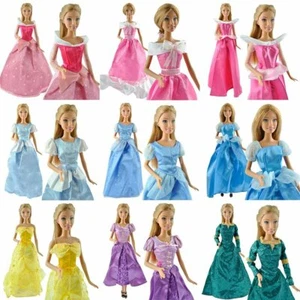 1x Handmade Princess Disney Style Ball Gowns Wedding Dresses Dolls UK Dispatch - Picture 1 of 6
