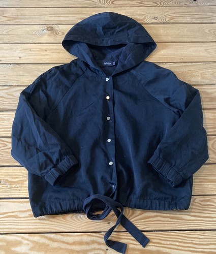 Kate Spade Saturday giacca con cappuccio donna a scatto anteriore taglia M nera taglia 9