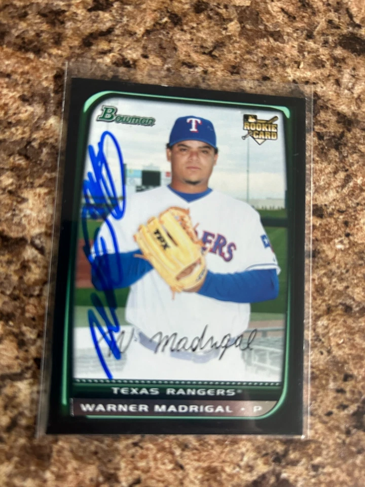 Warner Madrigal Signed 2008 Bowman Draft Auto Texas Rangers Rc # BDP46 - Image 1 of 1