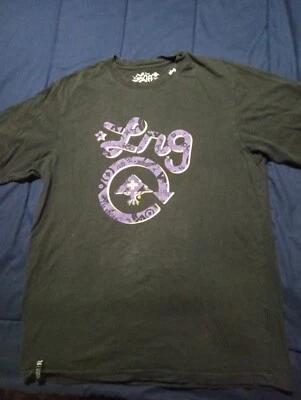 Camisa para hombre con logotipo LRG talla XL negra/púrpura manga corta algodón de colección Foto 1 de 4