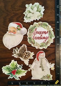 NAVIDAD, SANTA, HOMBRE DE NIEVE, CONO DE PINO, 6 PEGATINAS ÚNICAS HERMOSAS #PAZ02 - Imagen 1 de 2