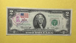 1976 $2 Dollar Bill: Uncirculated & Stamped, April 13, 1976 Crisp (HUGE SALE!!!) - Picture 1 of 2