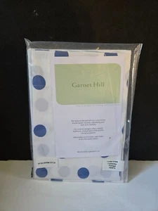 Garnet Hill New Two Standard Pillowcases White/Blue Polka Dot Made in Portugal - Picture 1 of 1