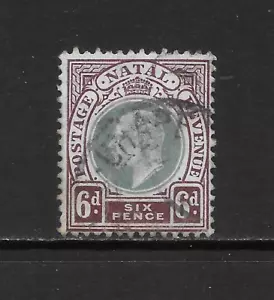 NATAL SCOTT 89 USED FINE - 1902 6p MAR & BL GREEN ISSUE (B) - EDWARD VII - Picture 1 of 2