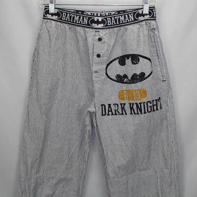 Pantalones de pijama Batman Caballero Oscuro para hombre pequeños a rayas blancas y negras todo algodón Foto 1 de 4