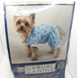 Casual Canine Sleepy Time Pj's Cuddle Bear Blue Sz Large - Picture 1 of 1