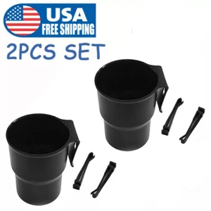 2x Universal Car Auto Truck Cup Holders Seat Back Drink Bottle Door Mount Stand - Picture 1 of 10