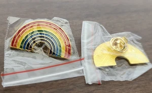 RAINBOW Hat pin, Tie Tac, Lapel Pin, Brooch - New In Package - Quantity-2 - Picture 1 of 1