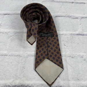 Vintage CHRISTIAN DIOR Silk Tie Floret Pattern Made In USA Woven In Italy 56x3.5 - Picture 1 of 9