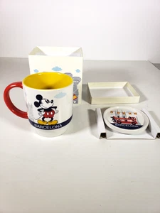 Disney's Ceramic Mug and Coaster Set BARCELONA SPAIN Mickey Mouse Brand NEW - Picture 1 of 20