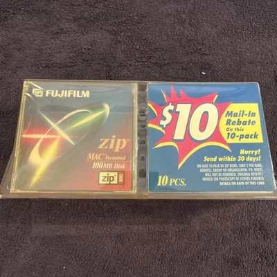 VTG FujiFilm 100 MB Zip Disk 10Pack MAC Formatted Brand NIP (1097-ww) - Image 1 of 4